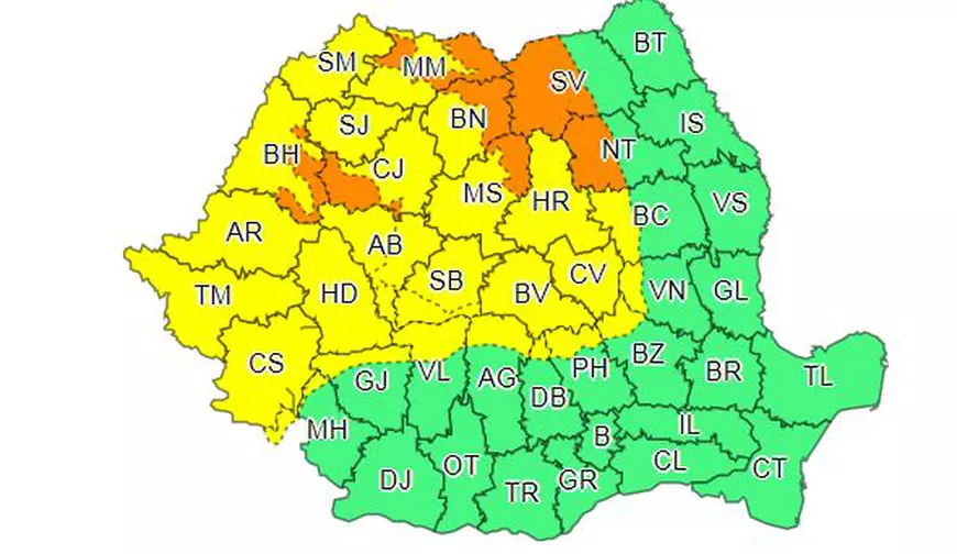 Atenționare meteo de vreme severă! Cod galben și portocaliu de vânt pentru jumătate de țară