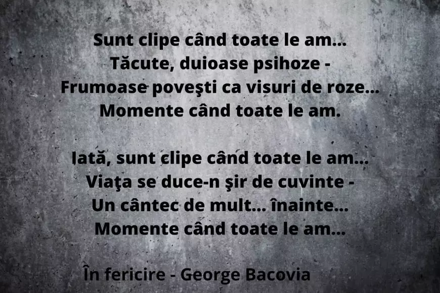 În fericire - Bacovia