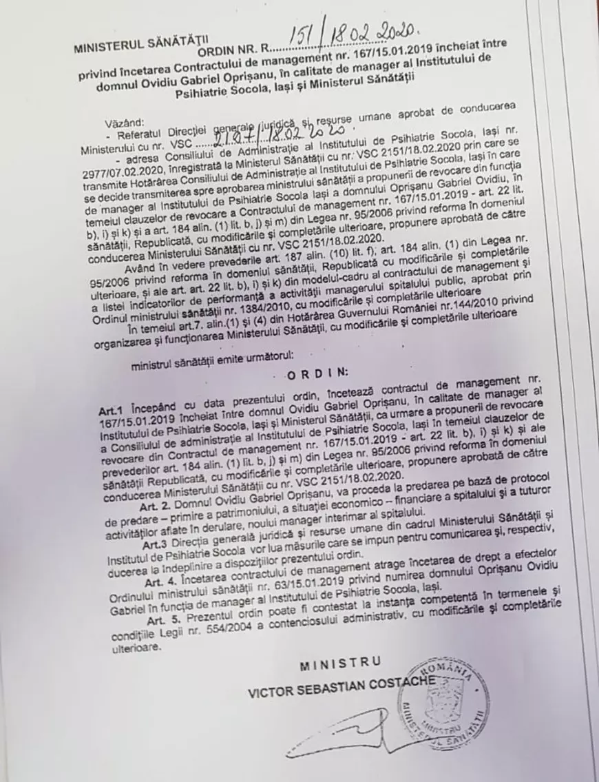 Managerul de la Socola, acuzat că se comportă agresiv cu angajații, a fost demis. Reacția acestuia: „I'll be back”