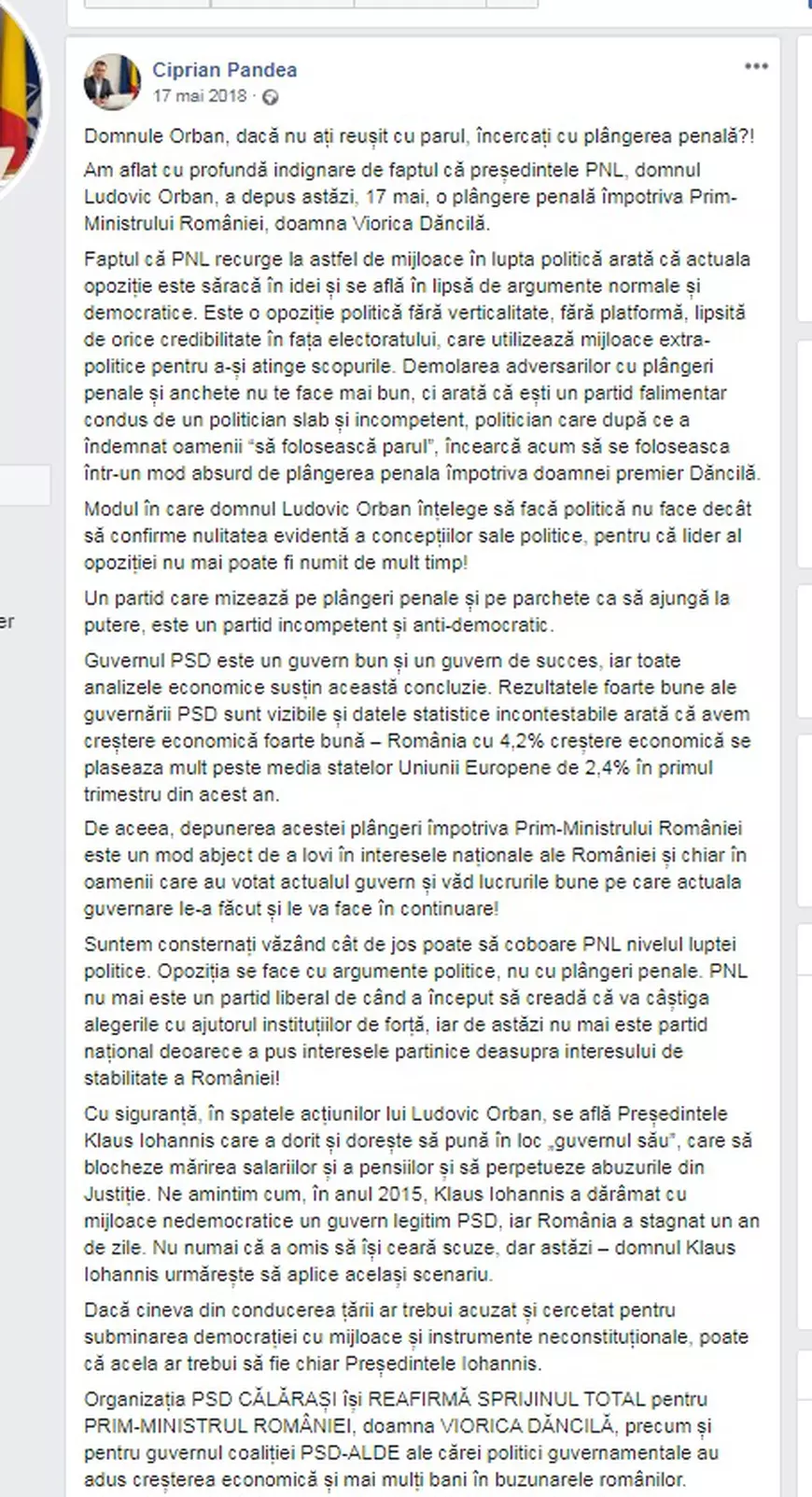 Ciprian Pandea, ex PSD, s-a înscris în PNL, după ce l-a desființat pe Ludovic Orban: „Modul în care face politică doar confirmă nulitatea concepțiilor sale”