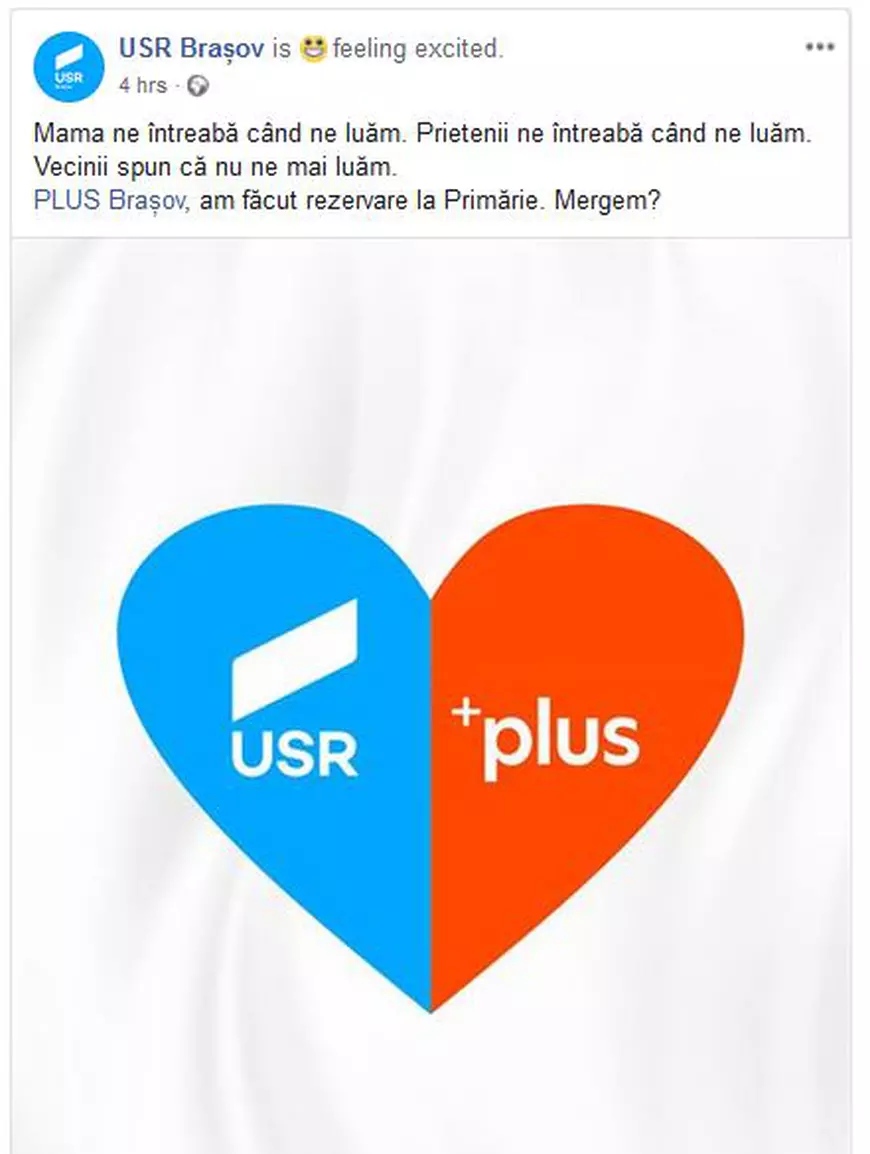 USR şi PLUS şi-au transmis mesaje de iubire, de Valentines Day: "Mama ne întreabă când ne luăm?"
