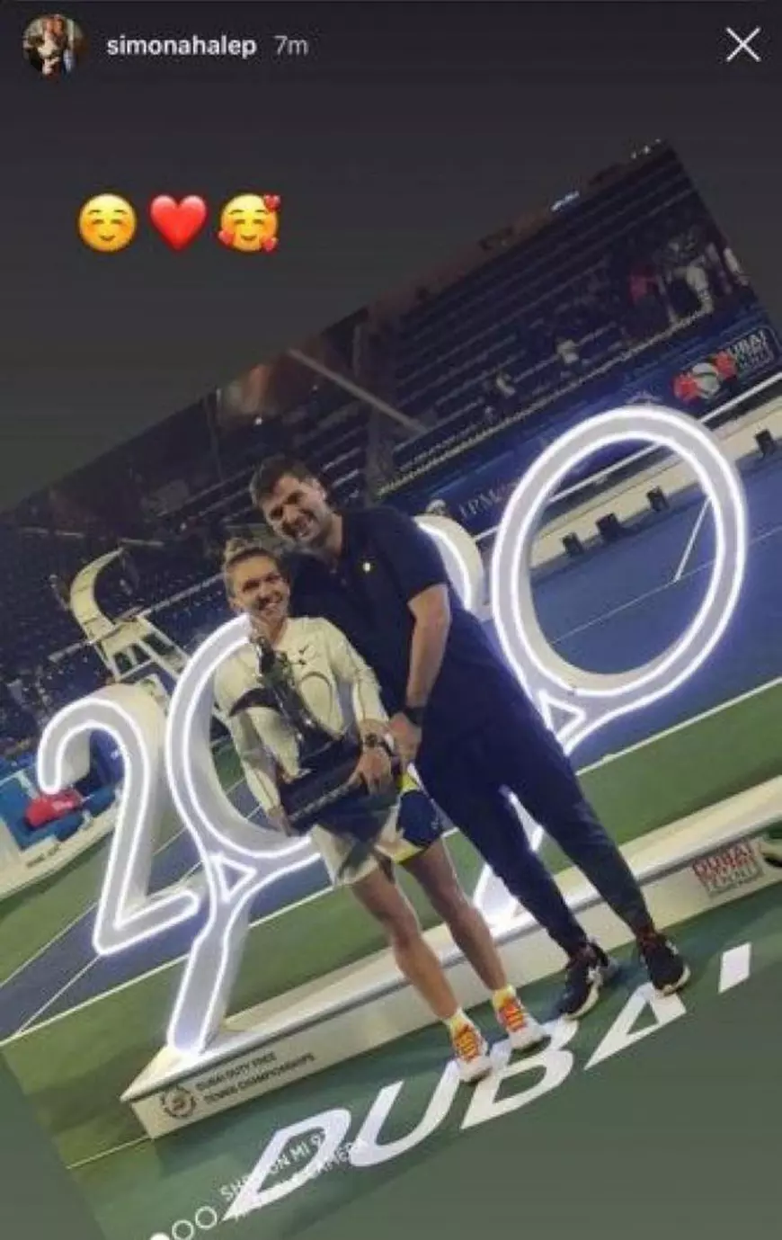 Simona Halep și-a prezentat trofeul din Dubai alături de iubitul ei, Toni Iuruc