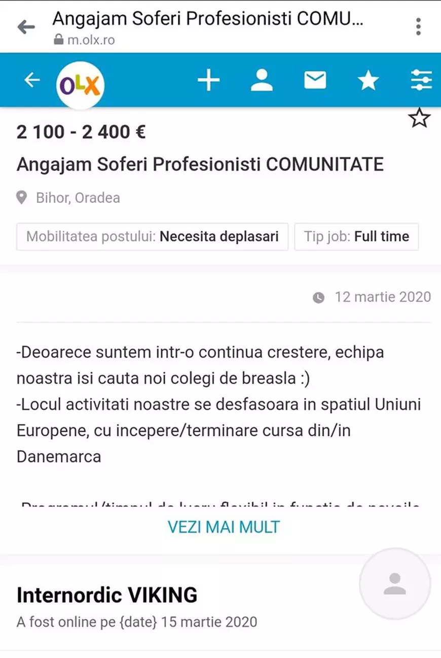 Patru șoferi de tir își acuză patronul că i-a lăsat în Danemarca fără să le plătească salariile și diurnele, circa 11.000 de euro: ”Suntem disperați”