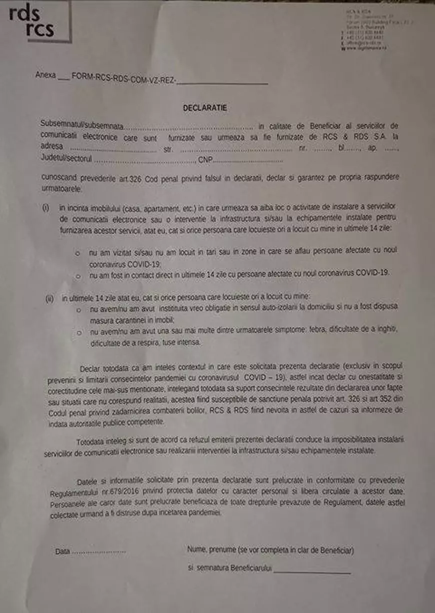 ”În timp ce Digi 24 ceartă lumea că nu stă în case, pe noi, angajații de la RCS-RDS, ne trimit la instalări!”, spun oamenii celei mai mari companii de cablu. Reacția companiei