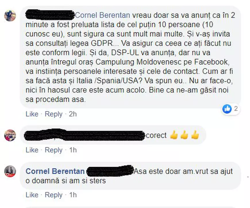Un consilier local PNL a publicat pe Facebook lista cu cadrele medicale pozitive din Câmpulung Moldovenesc. ”A fost din greșeală”, spune acesta