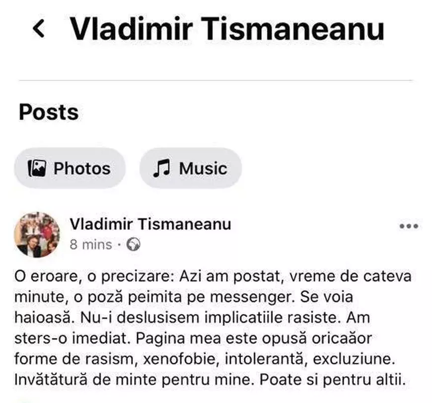 Cum a explicat Vladimir Tismăneanu postarea rasistă cu „ciorile de la Țăndărei”: „Se voia haioasă. Nu-i deslușisem implicațiile rasiste”