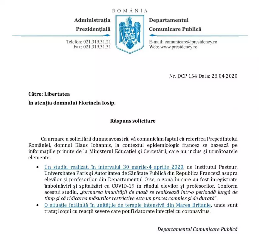 Fake news-ul lansat de Iohannis, demontat de Libertatea, a ajuns și în presa franceză. Ce scrie Libération despre „experimentul redeschiderii școlilor”