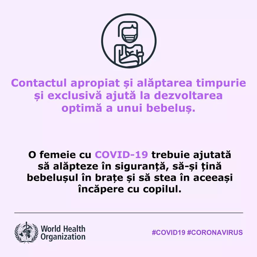 OMS recomandă ca mamele cu COVID-19 să poată alăpta. Nu și în România