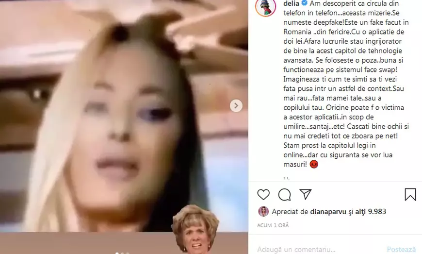 Fața Deliei a ajuns pe corpul unei actrițe de filme pentru adulți. Artista luat foc. „Chestia asta se poate duce foarte departe”