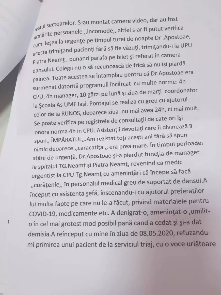Efectele politizării | “Oamenii lui îi spun «Împăratul». Ne teroriza”. Alt cadru medical reacționează în cazul managerului de spital acuzat de avansuri sexuale