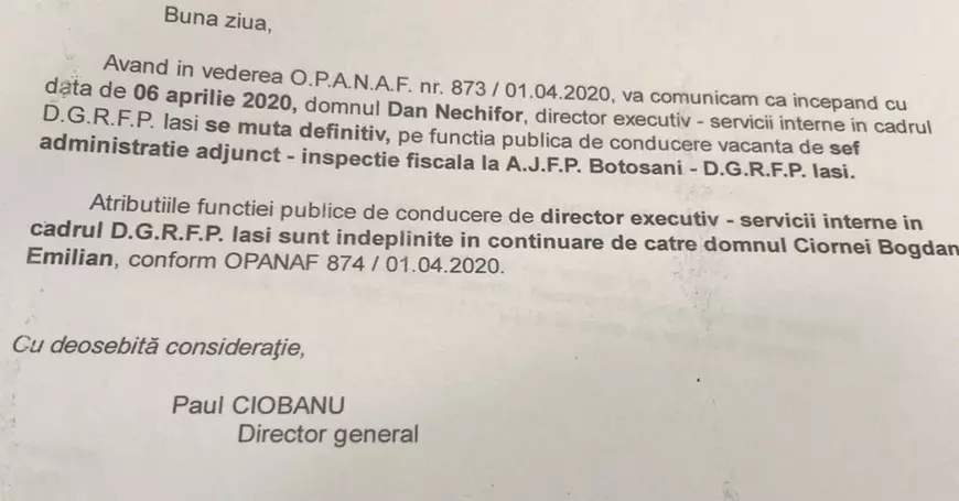 Prefectul Botoșaniului și-a „rezervat” o funcție călduță la stat, în caz că Guvernul îl dă afară. „E la fel în 42 de județe, și parlamentarii pot face la fel”