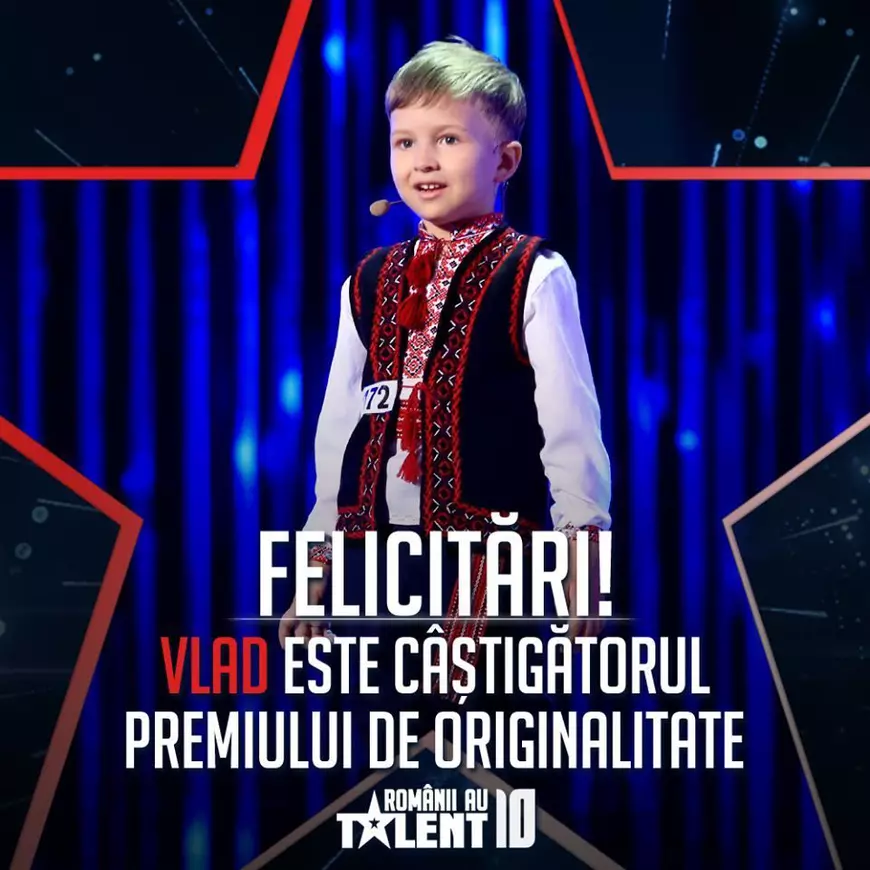 Cine e puștiul care a câștigat premiul de originalitate „Românii au talent”. La 4 ani, Vlad Ciobanu știe aproape 100 de poezii