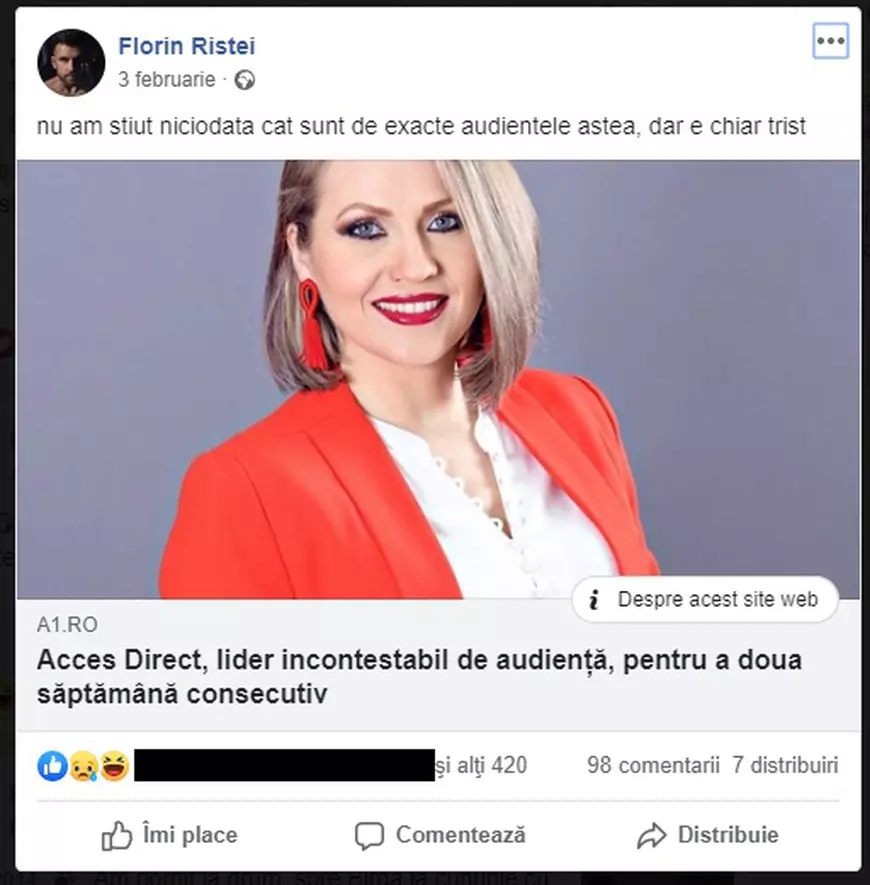 Florin Ristei a răbufnit, după ce a fost scos din grila Antena 1. Artistul prezenta alături de Diana Munteanu, emisiunea Prietenii de la 11
