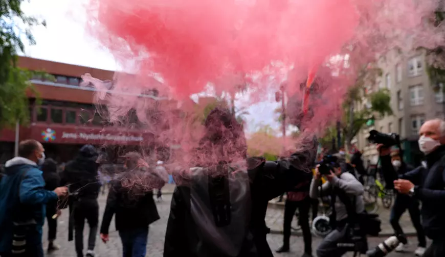 Poliția germană a operat arestări în rândul manifestanților care au protestat la Berlin, de Ziua Muncii