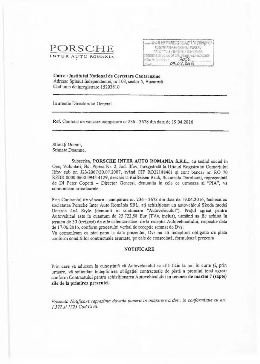 DOCUMENTE | Când era director la institutul falimentar „Cantacuzino”, șeful Unifarm și-a luat 4X4 pe bani publici