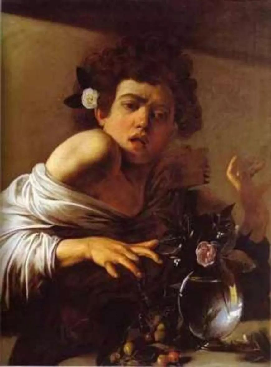 Una dintre cele mai faimoase picturi de Caravaggio, "Băiat muşcat de o şopârlă", expusă la Muzeele Capitoline din Roma
