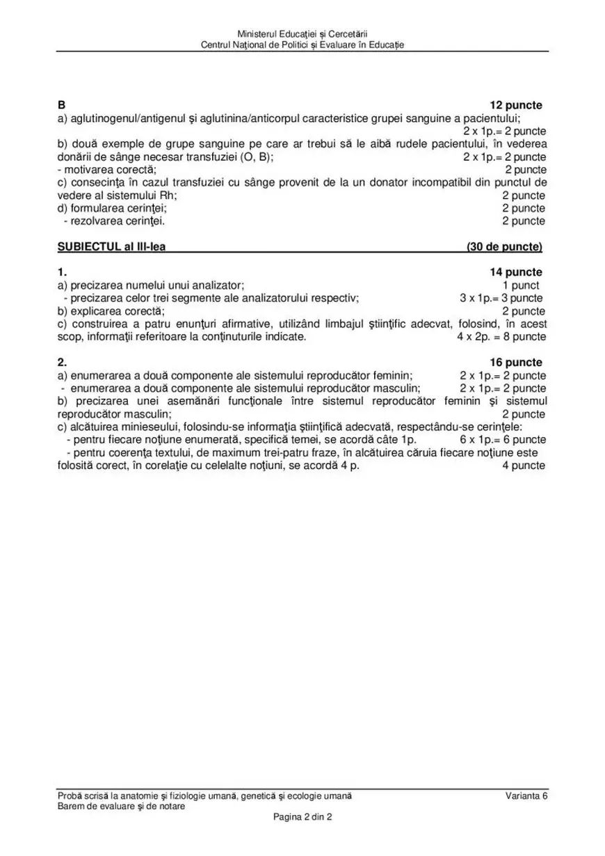 Subiecte și barem BAC Anatomie 2020 - proba la alegere a profilului. Ce a picat anul acesta