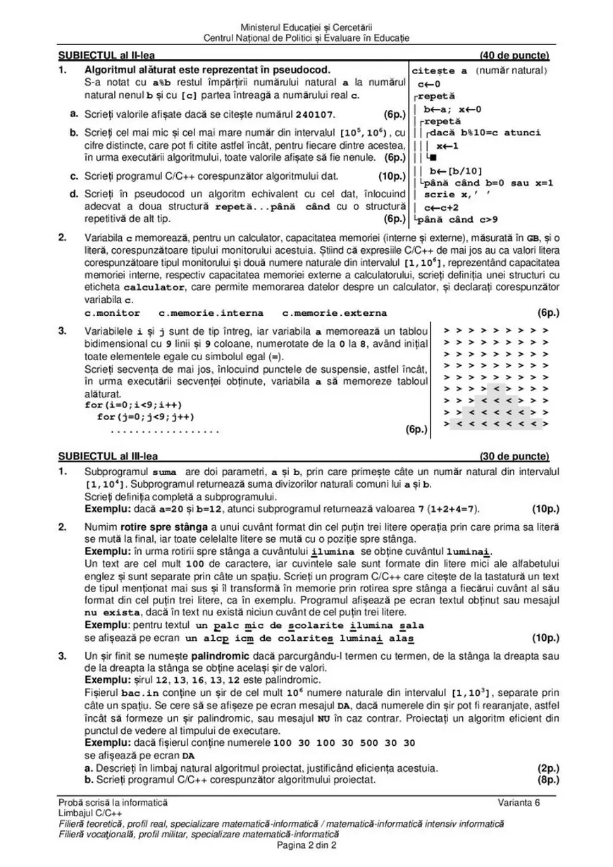 Subiecte și barem BAC Informatică 2020. Ce le-a picat elevilor de la mate-info