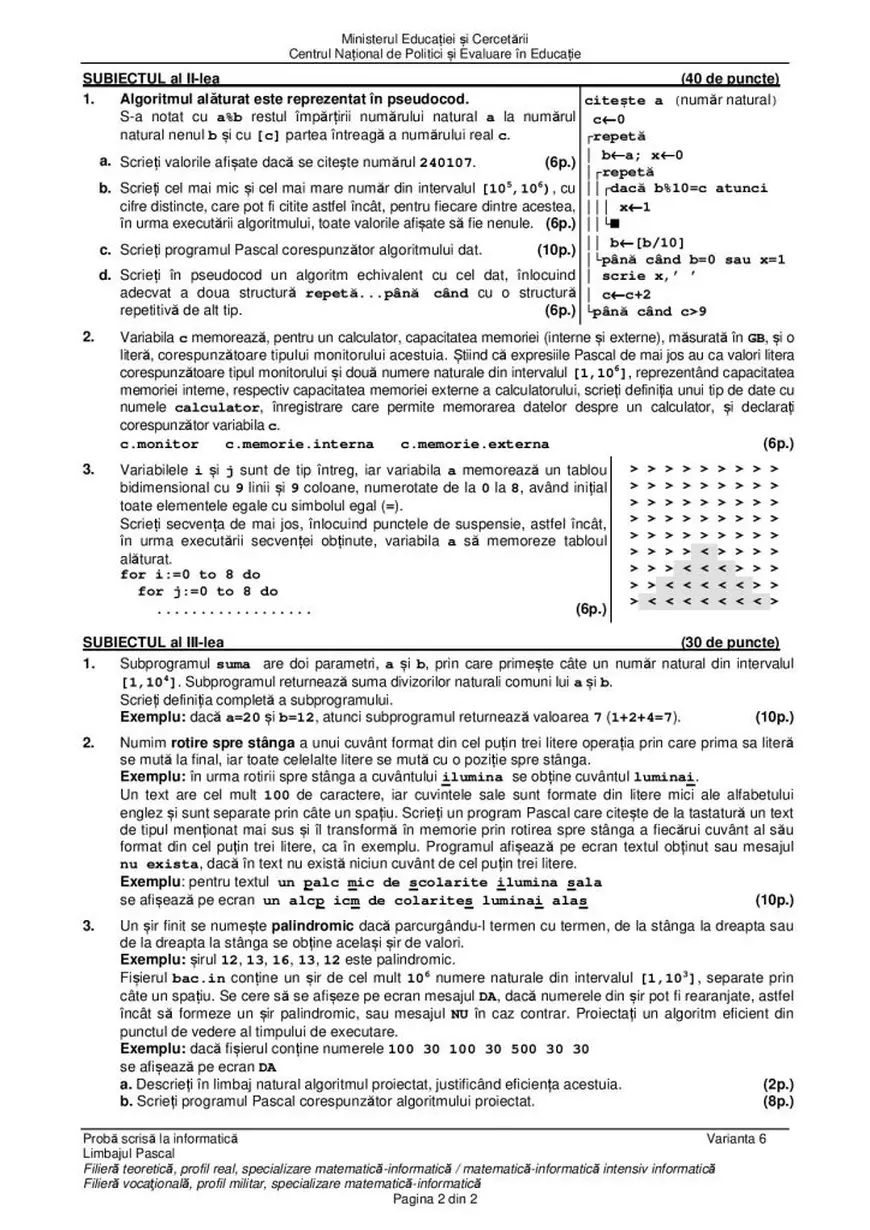 Subiecte și barem BAC Informatică 2020. Ce le-a picat elevilor de la mate-info