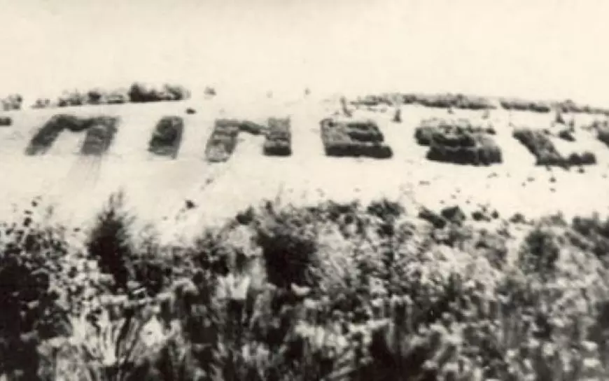 Numele lui Mihai Eminescu, scris din 10.000 de copaci pe un deal din Maramureș, în preajma celui de-al Doilea Război Mondial. Monumentul a fost înghițit de pădure, dar ar urma să fie refăcut
