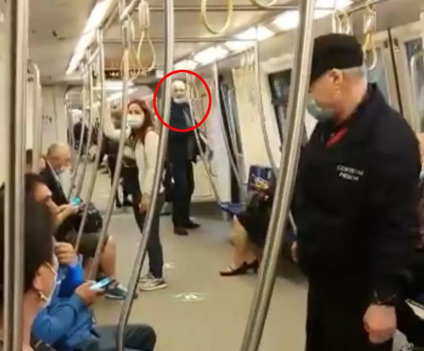 Un vârstnic, care se pretindea profesor universitar, a insultat un agent care îi cerea să pună masca în metrou