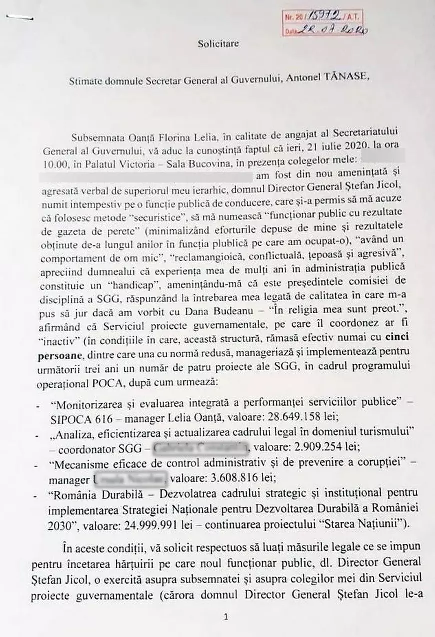 Scandal de hărțuire în Guvernul României! O angajată SGG îl acuză pe unul dintre șefii actuali, sponsor al PNL, că o terorizează