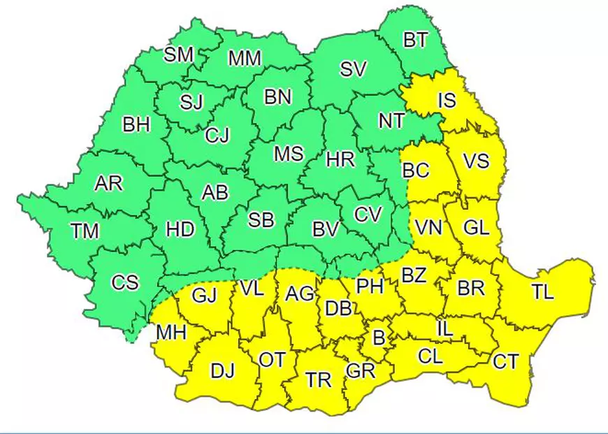 Cod galben de caniculă în 21 de judeţe şi Bucureşti. Temperaturile vor depăși 38 de grade