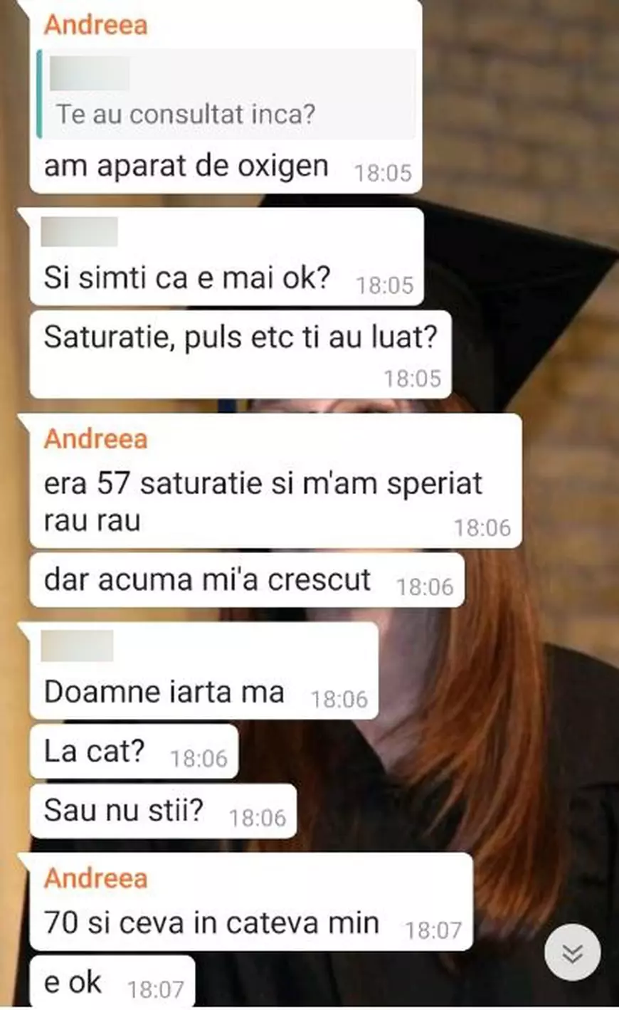 DSP nu a mers la familie, după ce mama de 53 de ani a murit de COVID, iar Andreea, 22 de ani, s-a îmbolnăvit și s-a stins în ziua când urma să celebreze absolvirea ASE
