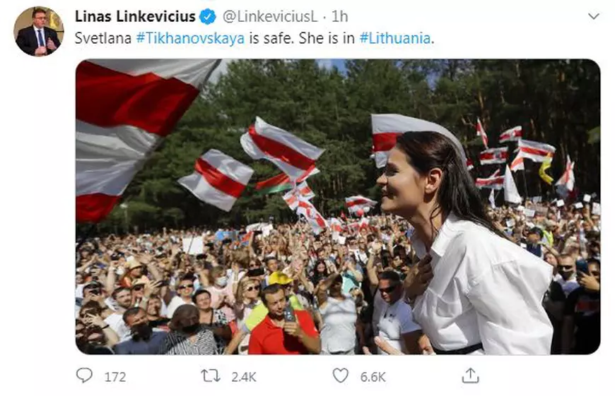 Liderul opoziției din Belarus, dată dispărută de echipa ei, s-a refugiat în Lituania. “Este în siguranță”