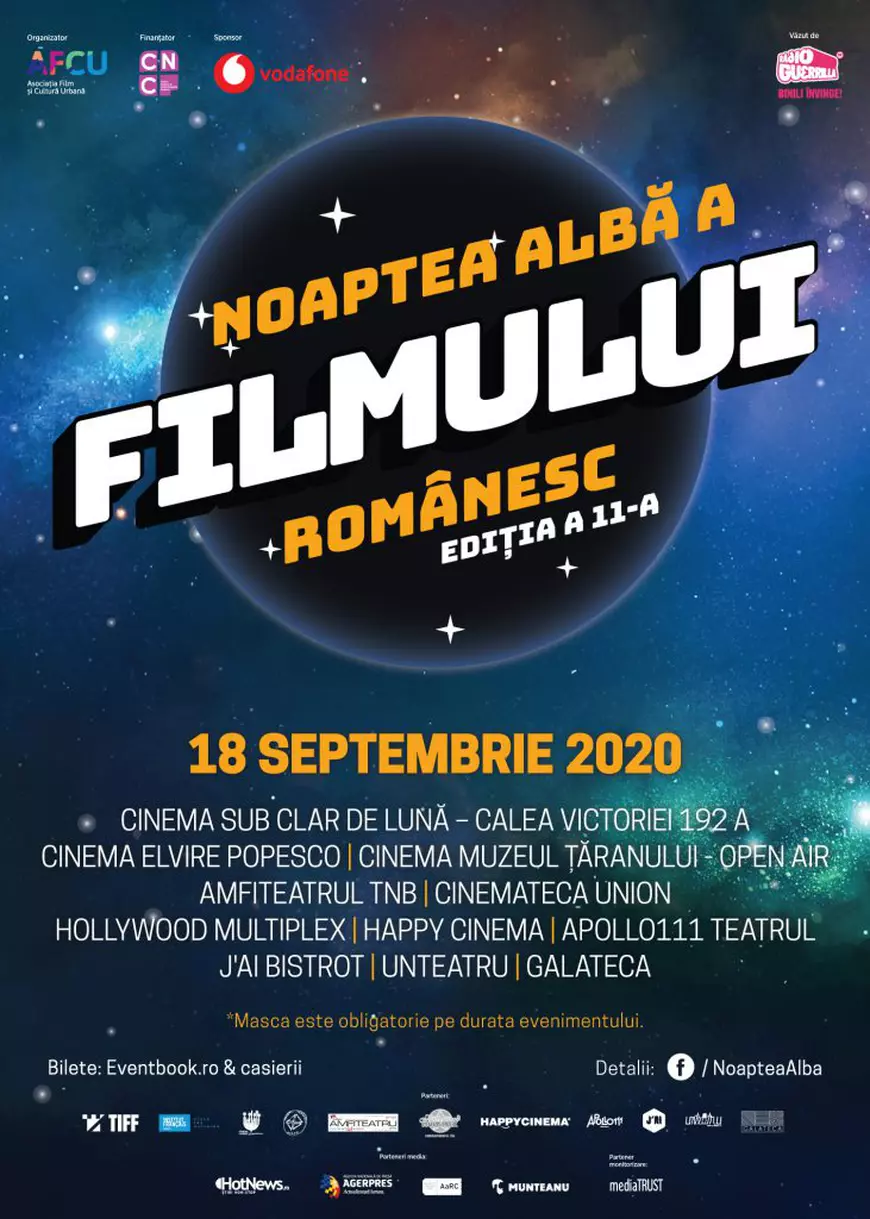 Cele mai noi filme românești, pe 18 septembrie la Noaptea Albă a Filmului Românesc