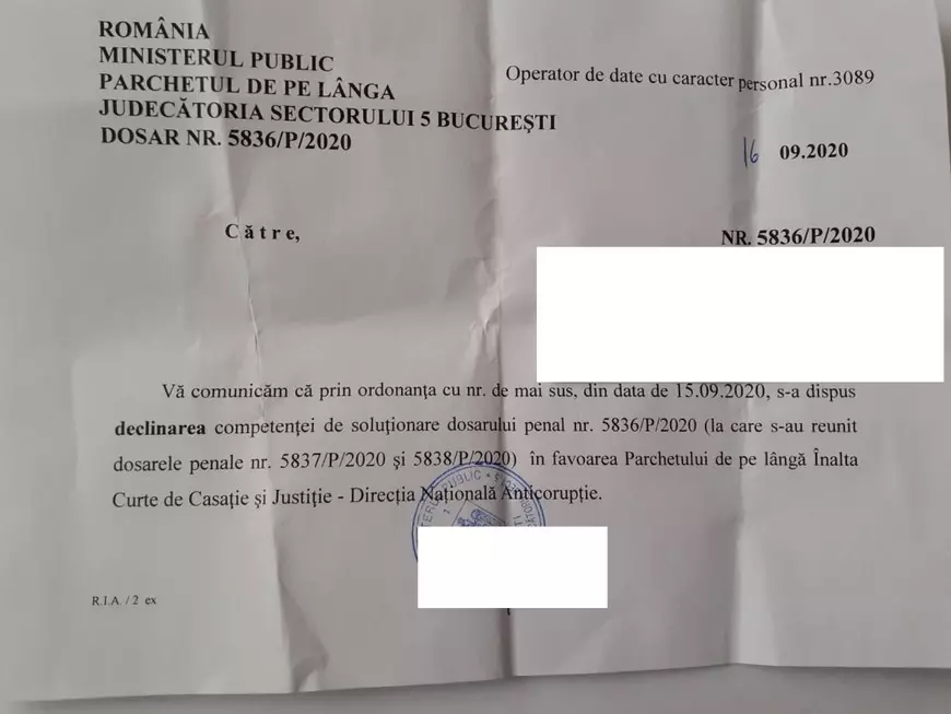 Parchetul Sectorului 5 a trimis la DNA dosarul “fabricii de semnături false” pentru candidaturile lui Daniel Florea și Gabriela Firea