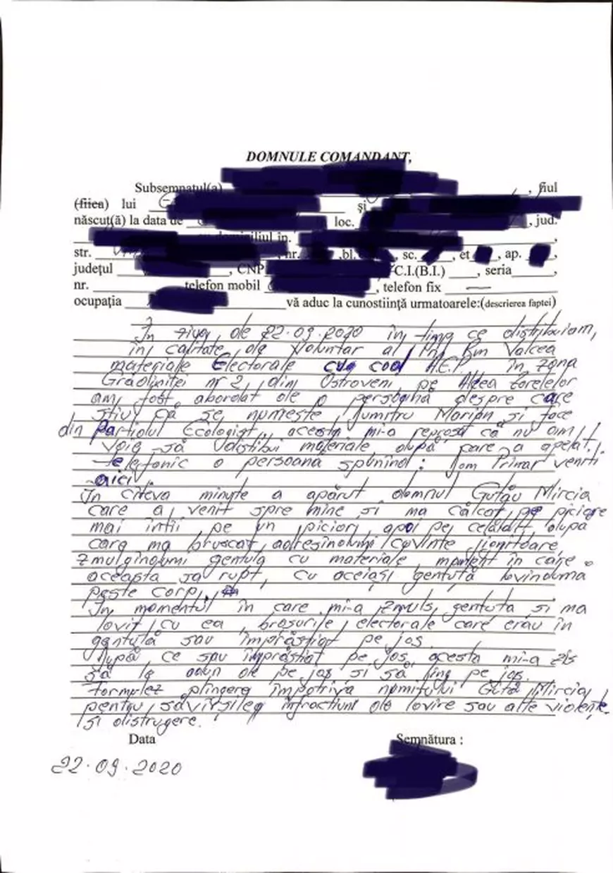 Un voluntar PNL care distribuia pliante electorale în Vâlcea susține că a fost bătut de primarul Mircea Gutău. Reacția edilului: “Nu l-am lovit. Le dau bătaie la vot”