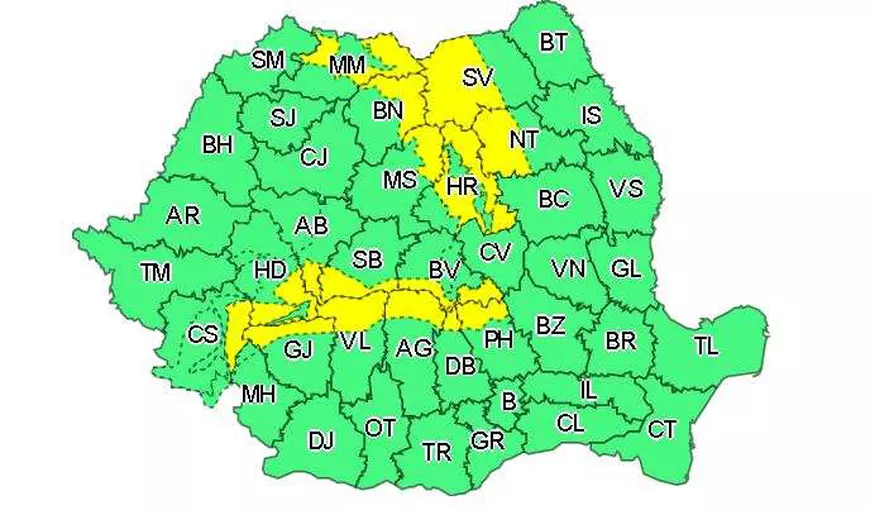 Cod galben de ninsori și viscol în 17 judeţe. Avertizarea intră în vigoare sâmbătă