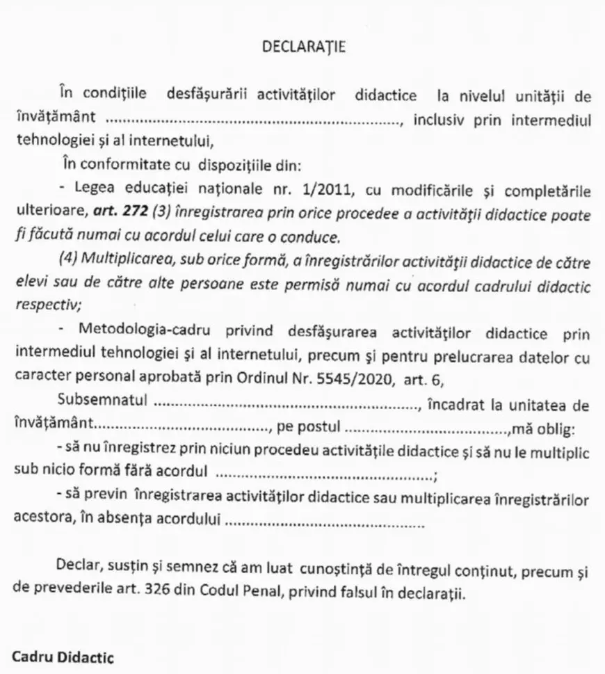 Ministerul Educației introduce declarații pe propria răspundere pentru școala online. Apar interdicții pentru elevi și profesori
