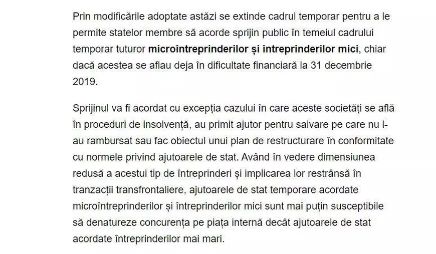Firmele tăiate de la ajutoare acuză Guvernul că n-a ținut cont de recomandările Comisiei Europene