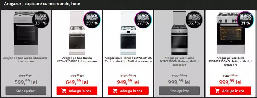 Catalon online reduceri Flanco Black Friday 2020 la aragazuri
