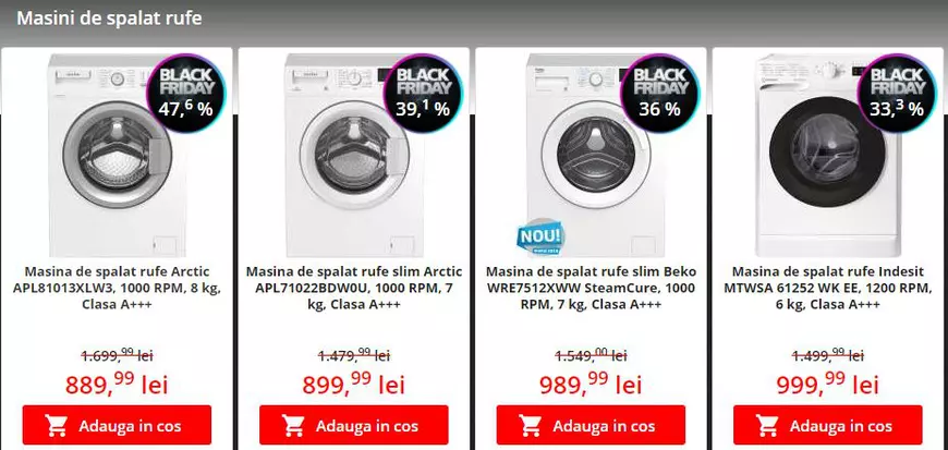 Catalon online reduceri Flanco Black Friday 2020 la mașini de spălat rufe