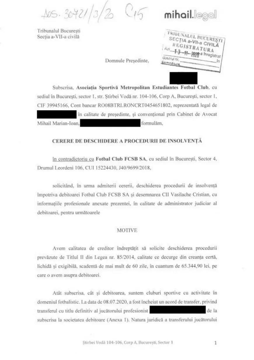 DOCUMENT GSP | FCSB ar putea intra în insolvență! Datoria care pune în pericol clubul patronat de Gigi Becali