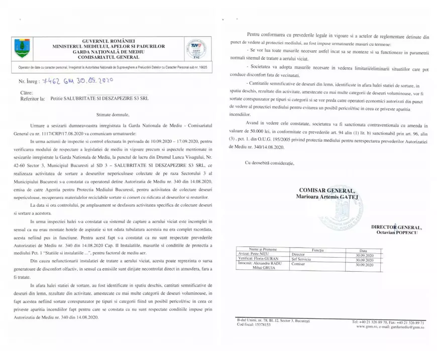 Stația de sortare a deșeurilor de la Cățelu a lui Negoiță, amendată a cincea oară. Sancțiuni cumulate de 50.000 de euro