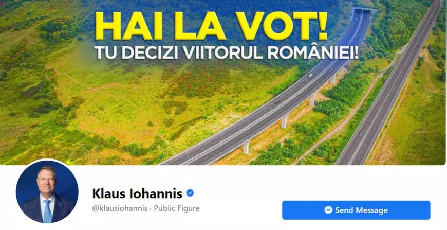 Iohannis, îndemn la vot în seara de dinaintea alegerilor. Mesajul e scris cu fontul și culorile PNL
