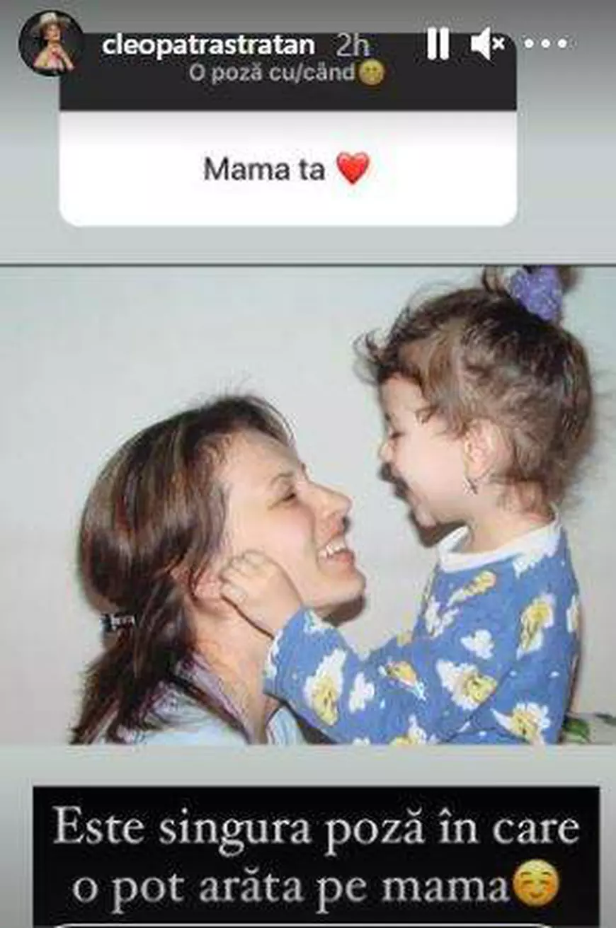 Cleopatra Stratan a publicat prima imagine în care apare mama sa. „Este singura poză în care o pot arăta”