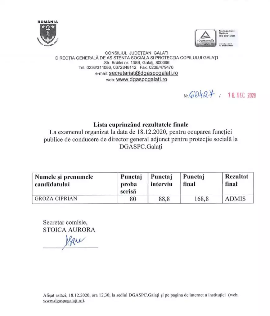 Adjunctul DGASPC Galați revine în funcție, deși în 2019 a demisionat după ce a afirmat că o fată violată a făcut, de fapt, „sex consimțit”