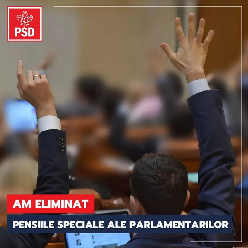 FOTO | Cum se laudă PSD, PNL și USR-PLUS că au eliminat pensiile speciale ale parlamentarilor. Mesaje la indigo pe Facebook