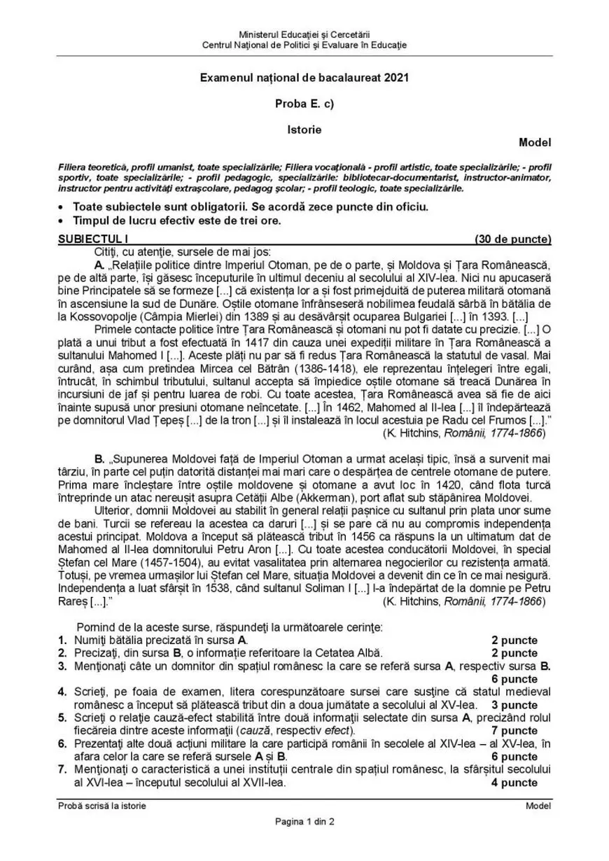 Simulare Bac 2021. Elevii susțin marți proba obligatorie a profilului: matematică sau istorie