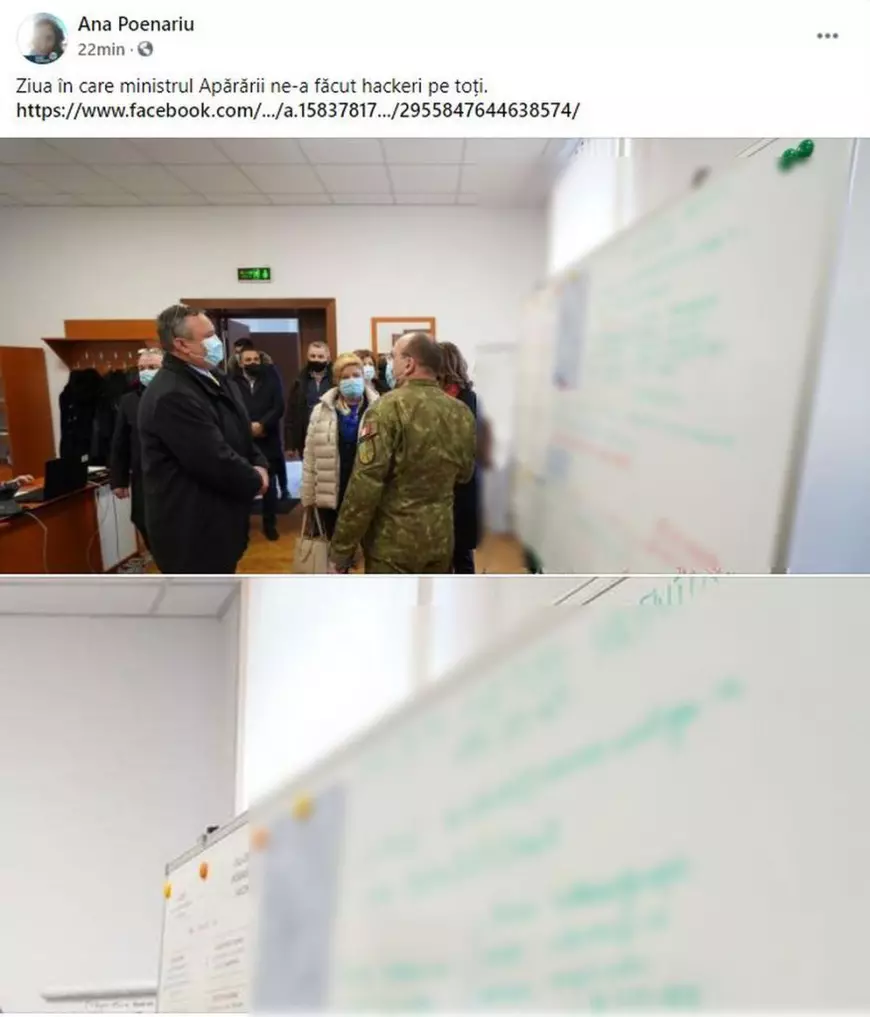 Gafă a ministrului apărării. Nicolae Ciucă a postat pe Facebook o poză în care apar parole și numere de telefon