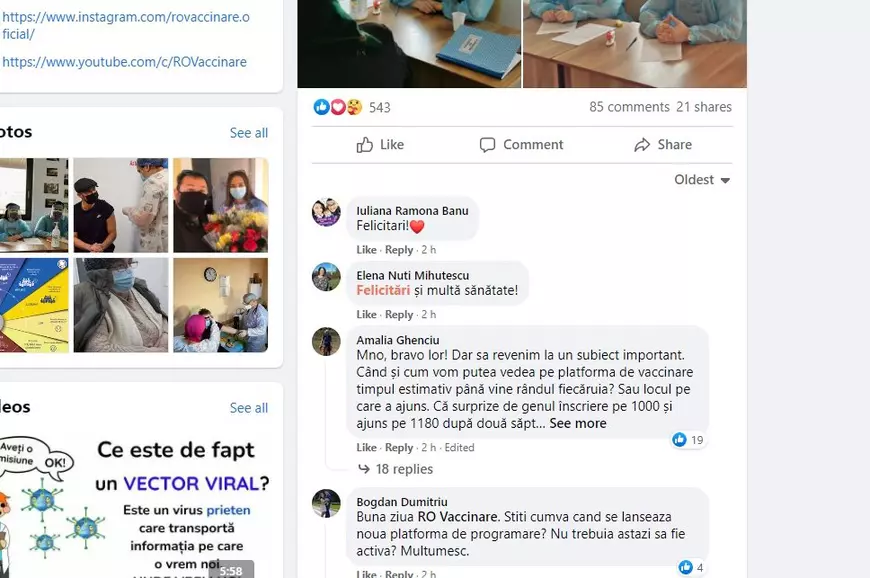 Platforma de vaccinare încă nu arată timpul de așteptare pentru cei aflați pe liste. Explicația Comitetului de Vaccinare