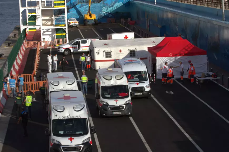 O barcă în care se aflau cadavrele a 24 de migranți, găsită în apropierea insulei Tenerife