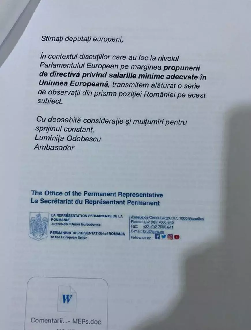 BNS acuză Guvernul că le cere europarlamentarilor să voteze împotriva directivei privind salariul minim la nivelul UE. 2 milioane de români, afectați
