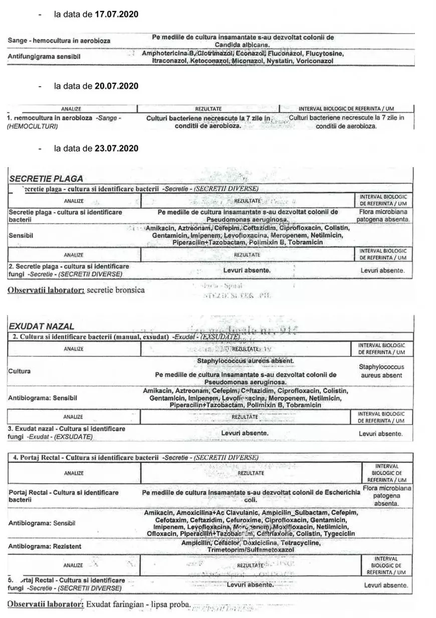 „Nicio clipă nu m-am gândit că poți să te infectezi și să mori din cauza unei simple analize făcute în spital!”