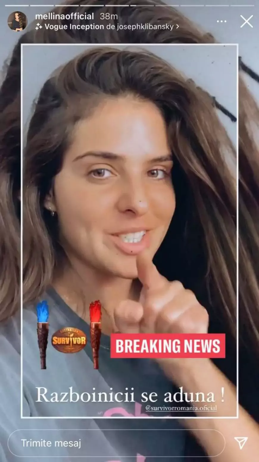 Mellina va lansa o piesă compusă la „Survivor România”, iar protagoniștii vor fi Războinicii